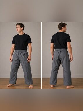 Elite Sports Brazilian Design Gray Karate/Martial ArtsTraining Pants